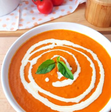 Homemade tomato soup with low carb grilled cheese