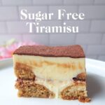 Slice of sugar free tiramisu on a plate