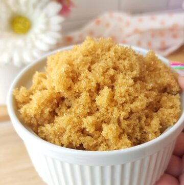 Brown Sugar Substitute in a white ramekin